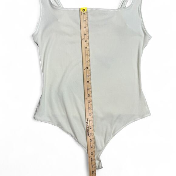 Skims Bodysuit 4X Ribbed Square Neck Bone Stretch Tank Top Elevated Basics NWT - Picture 9 of 9